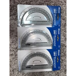 BAZIC 180 Degree Protractor 3-Pack Beveled Edges 6 inch‎ Ruler